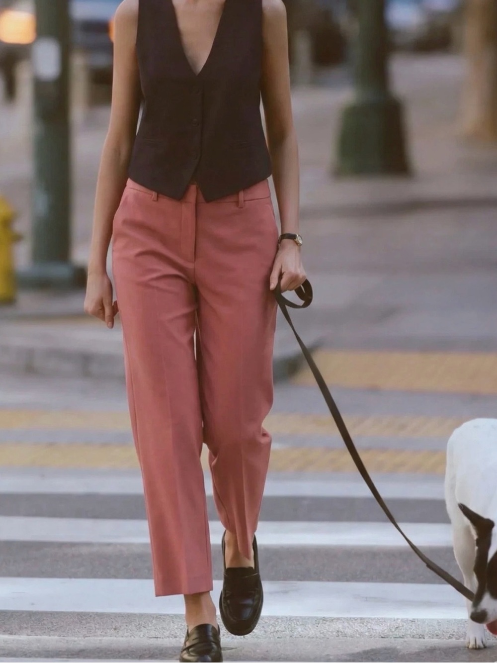Theory Hartsdale NP Approach Straight Cropped Pants Deep Rose Size 2